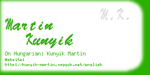martin kunyik business card